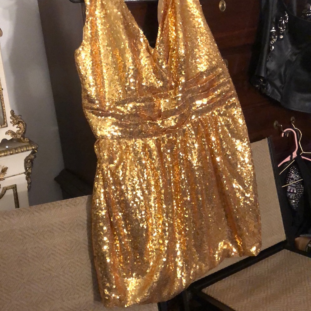 Sequin Gold Party/Wedding/Special Occasion/Prom Dress by Jaden